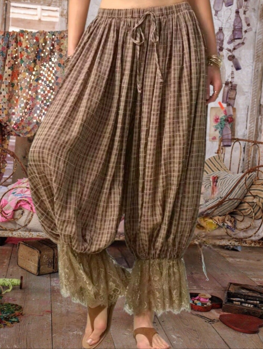 Free Anthropologie Style Boho Bohemian Shabby Chic Bloomer Peasant Pants XL New